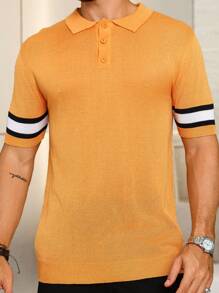 Manfinity Homme Men's Striped Short Sleeve Knitted Sweater - Multicolor - View 4