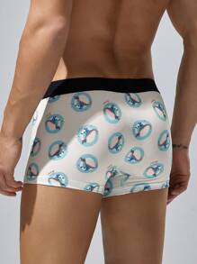 Men's Animal Print Boxer Shorts - Grey - View 2