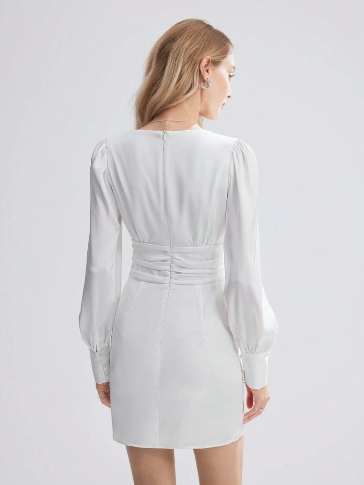 Women's Solid Color Waisted A-Line Dress