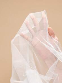 SHEIN 高级女孩串珠花朵装饰公主礼服，适合婚礼、毕业典礼、生日派对 - 青少年和青年 - 米色 - 查看 3