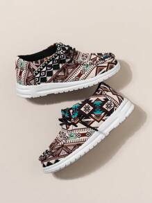 Tênis Com Estampa Multicolorida Estilo Feminino, Leve E Confortável, Adequado Para Todas As Estações