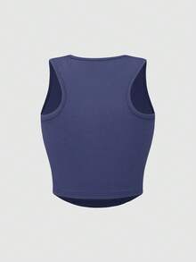 SHEIN Unity 實色無袖修身背心 - 藏蓝色 - 查看 2