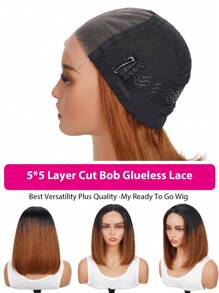5x5 Bob Ren Tóc giả Bóng Lớp Cắt Mượt Thẳng Bob Tóc giả Ren Khép kín Con người Tóc giả Đối với phụ nữ 180 Mật độ - SNATURAL/30 - Xem 4