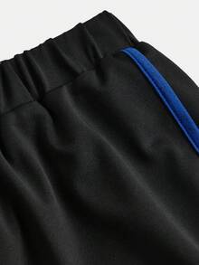 SHEIN 3 Cái/bộ Teen Boy Casual Màu Cổ Tròn Tay Ngắn Áo Form Rộng Quần Short Và Bó Sát Quần Dài Thể Thao - Nhiều màu - Xem 3