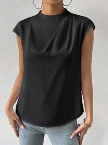 Chiquease 素色蝙蝠袖襯衫 - 黑色 - 查看 6