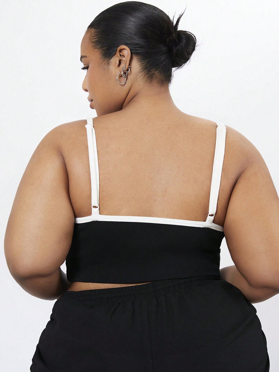 Plus Size Women's Rugby Printed Cropped Camisole Top
