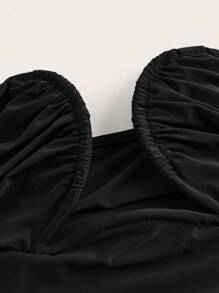 Silquee Damen einfarbiges Bandeau-Top mit minimalem Schnitt, enge Form, legere Resort-Kleidung