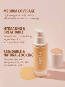 SHEGLAM Skinfinite Hydrating Foundation Sample-Sand Flawless Dewy Foundation Hydrating Coverage Invisible Pore Concealer Pore-Less Non-Greasy Lightweight Natural Soft Liquid Foundation Christmas Winter  Foundation Graduation Birthday Holiday Summer Fall Autumn Y2K Fancy Fashion Women Makeup Cosmetic Party Beach Travel Camping Outdoors School Campus Trip Festivals Decor Gift Present Rose Girl Cosplay Best Color Charm Vibe