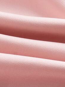 SHEIN Unity Women's Solid Color Ruffle Hem Backless Halterneck Dress - Pink - View 3