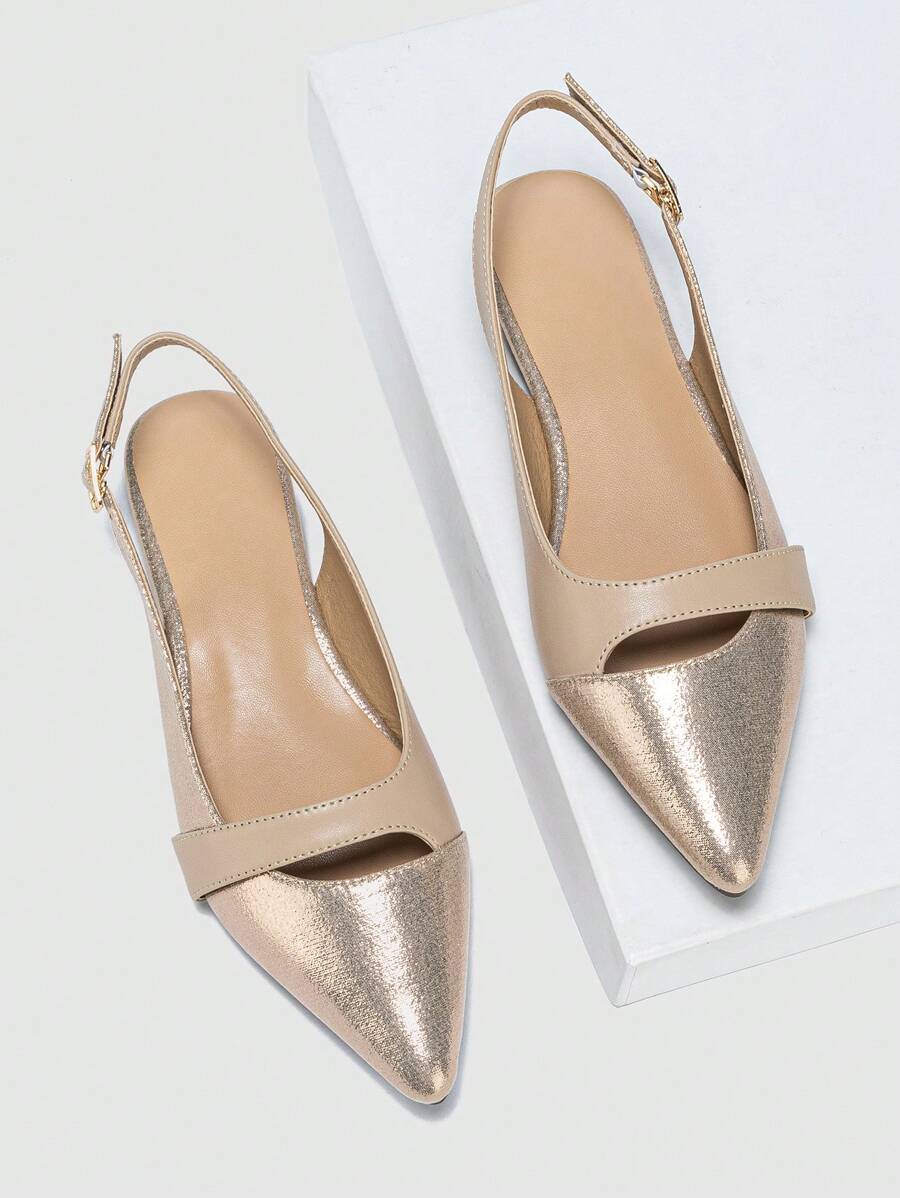 Women's New Summer Fashion Closed Toe Sandals, Color Block Flat Shoes, Fairy Style Versatile Slip-On Flats - Beige - View 1