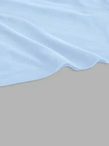 SHEIN EZwear 休闲简约撞色吊带背心适合夏季修身女士吊带背心 - 淺藍色 - 查看 3