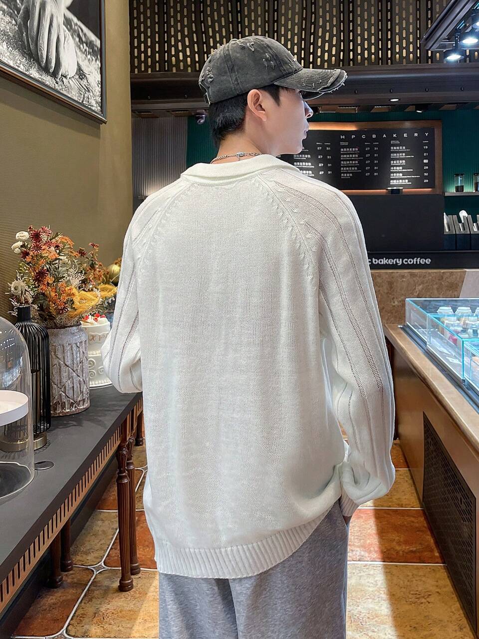 Men's Casual Long Sleeve Sweater With Raglan Sleeves
