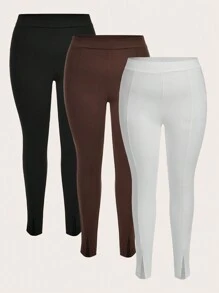 SHEIN SXY Hơn Chất rắn Mặt trước đường may Viền chia cắt Xà cạp - Nhiều màu - Xem 6
