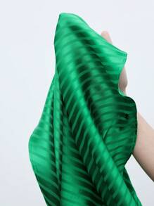 Maija Green Striped Casual Women's Halter Top And Wide Leg Pants Outfit - Green - View 8