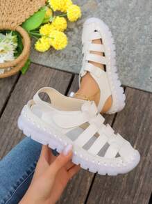 Mùa xuân/Mùa hè Đúng mốt Thời gian rảnh rỗi Dép xăng đan Với Mềm mại & Thoải mái Thoáng khí Thạch Đế In Thanh lịch Phong cách Đối với phụ nữ - Màu be - Xem 1