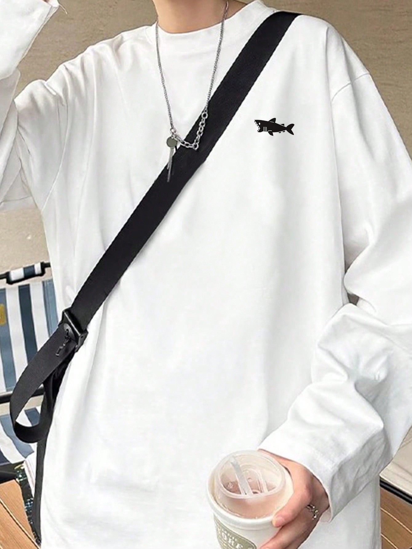 Men Letter Graphic Drop Shoulder Tee