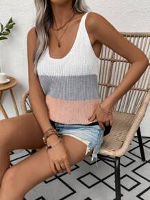 SHEIN LUNE 女士色塊針織毛衣 - 彩色 - 查看 1