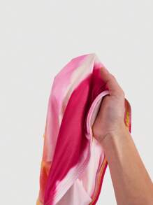 SHEIN MOD 女士扎染無肩帶修身上衣 - 彩色 - 查看 5