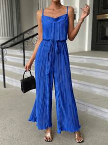 Firerie Solid Textural Mock Neck Wide Leg Jumpsuit