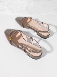 Women's Flat Backless Loafers - Brown - View 3