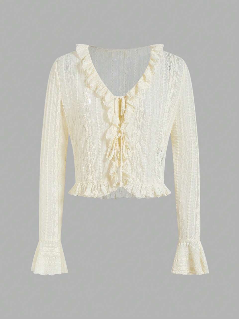 Lace Open-Front Sun Protection Top
