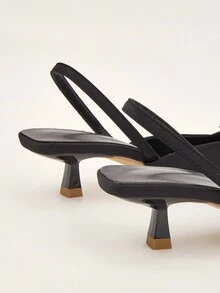 女士高跟尖頭新款鞋，時尚優雅 - 黑色 - 查看 2