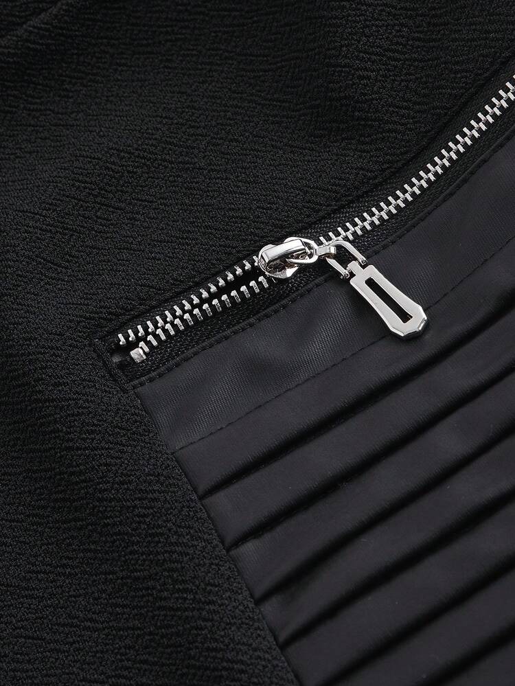 Women's High Waist Zipper Detail Bodycon Shorts