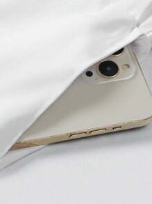 Manfinity Homme 男士字母印花束口腰短褲 - 黑與白 - 查看 3