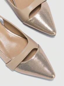 Women's New Summer Fashion Closed Toe Sandals, Color Block Flat Shoes, Fairy Style Versatile Slip-On Flats - Beige - View 4