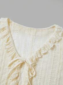 SHEIN Privé Lace Open-Front Sun Protection Top