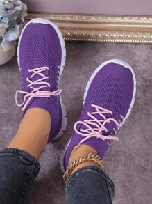 Women's Outdoor Running Shoes With Front Lace, Fashionable & Comfortable Minimalist Design Sports Shoes