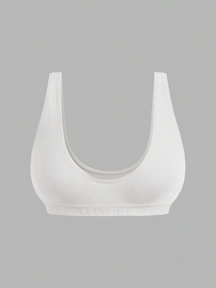 Ocili حمّالة صدر مطبوعة من الأحرف الهجائية وسترة ملائمة لجسم المرأة - لون مشمشي - مشاهدة 1