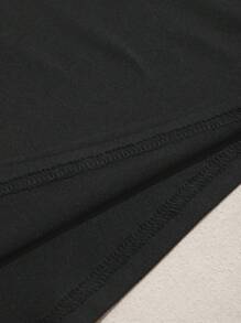 INAWLY Women's Dandelion Pattern Printed Round Neck Short Sleeve T-Shirt Graphic Tees Women Tops - Black - View 5