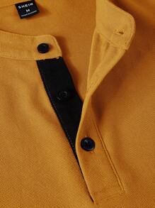 Manfinity Homme Men's Short Sleeve Polo Shirt With Button Placket - Camel - View 5