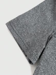 ROMWE Fairycore Star Print Off Shoulder Tee - Dark Grey - View 4