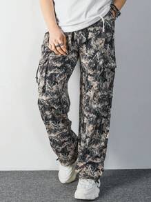 Manfinity EMRG Men's Tie Dye Drawstring Cargo Pants - Multicolor - View 4