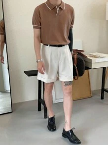 DAZY 男士夏季撞色針織上衣 - 彩色 - 查看 8