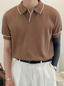 DAZY 男士夏季撞色針織上衣 - 彩色 - 查看 5