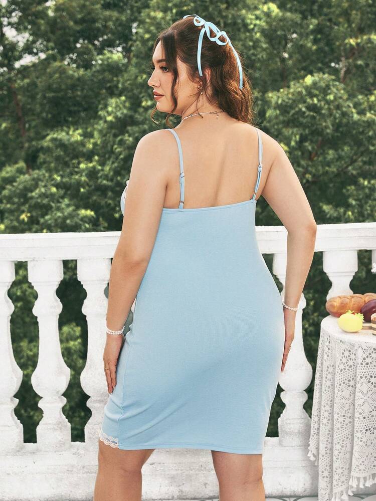 Plus Size Lace Splicing Sleeveless Dress