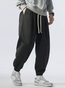 Plus Size Men's Casual Spring Drawstring Waist Sweatpants