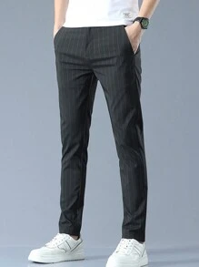 Men's Vertical Striped Simple Casual Long Pants