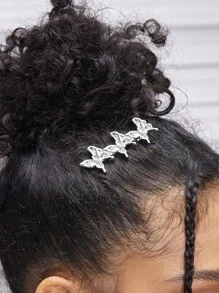 SHEIN ICON Kẹp tóc thời trang hàng ngày cho nữ, kẹp tóc đi học, kẹp tóc trượt - Bạc - Xem 2