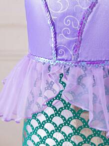 SHEIN Glamorique Kids Girl's Princess Dress, Purple Princess Dress, Christmas Children, Birthday, Party, Wedding Festival, Performance, Princess Gorgeous Dress, Middle East, Europe And America