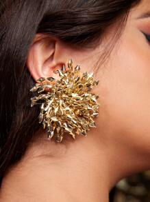 SHEIN SXY 1对时尚手工个性化耳环 - 金黃色 - 查看 7