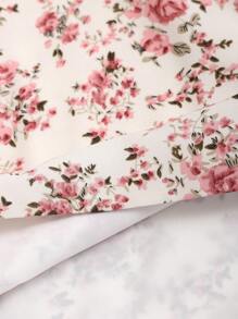 SHEIN Unity Strapless Flower Printed Dress - White - View 3