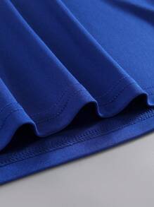 INAWLY Plus Letter Graphic Tee - Royal Blue - View 5