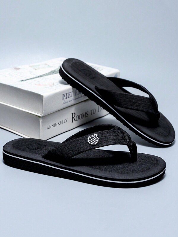 شبشب شاطئ غير قابل للانزلاق خفيف الوزن للرجال بإصبع مفتوح وحذاء فليب فلوب عارض للراحة في صيف 2024