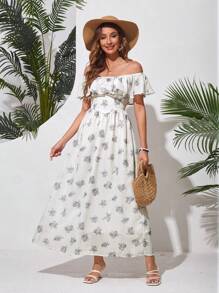 Aveloria Women's Off Shoulder Random Print Dress - Multicolor - View 3