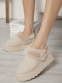 SHUZIA 女士毛絨舒適室內拖鞋 - 米色 - 查看 2