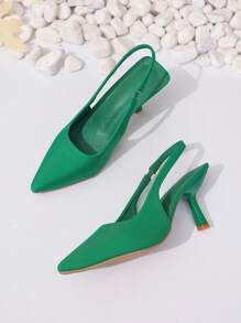 Damen Spitz zulaufende Stiletto-High-Heel-Sandalen, simpler eleganter Stil geeignet für Arbeit, Pendeln, Party, Modeschau, Farbe Schwarz